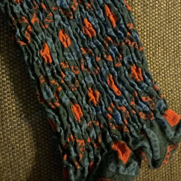 Zara Womens Multicolor Geometric Ruffle V Neck Balloon Sleeve Blouse Top Small - Picture 5 of 7